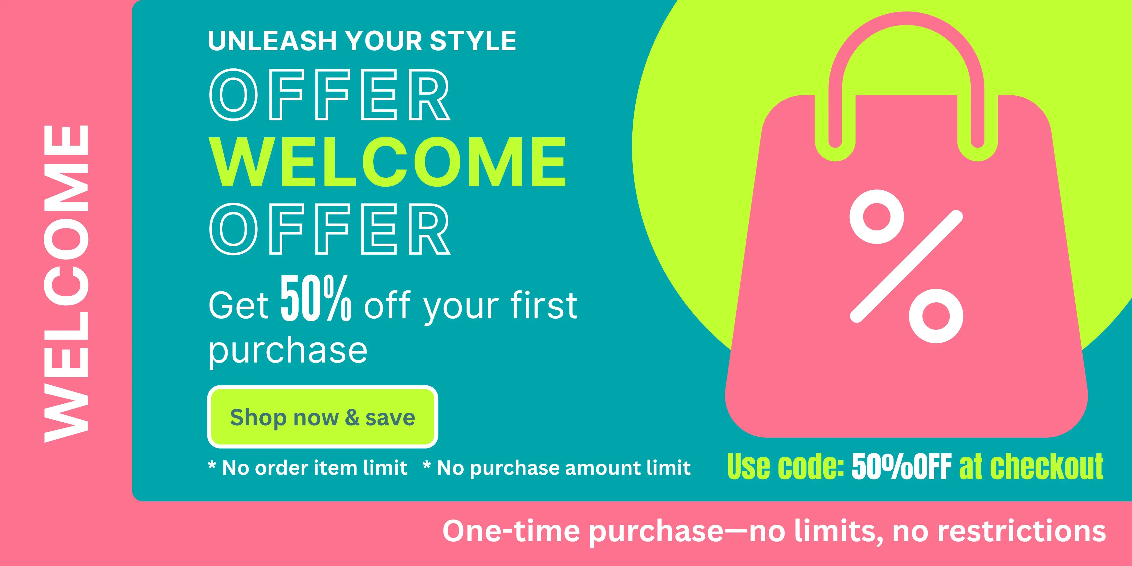 Promotional banner with a pink shopping bag icon and text offering an iBRAYA welcome Offer Discount.