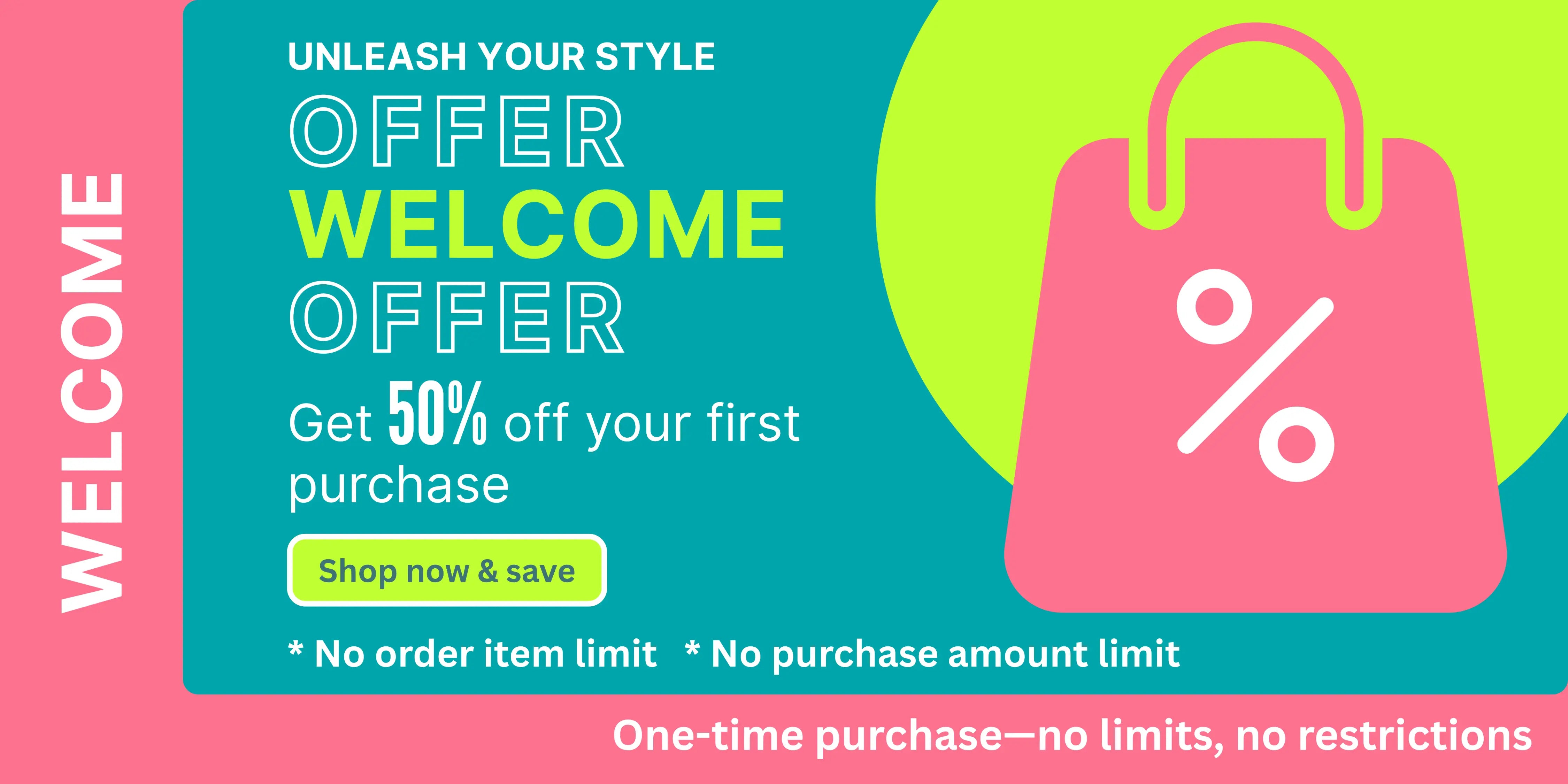 Promotional banner with a pink shopping bag icon and text offering an iBRAYA welcome Offer Discount.